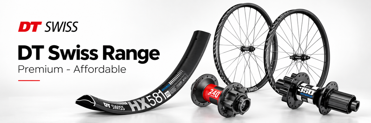 DT Swiss Range — Premium - Affordable. HX581 rim, 240 hub, wheelset and 350 Hybrid hub.