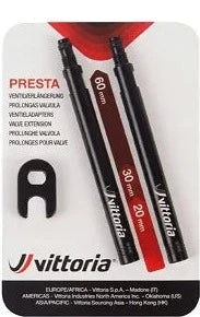 Vittoria Valve Extensions 60mm Black alloy (2 pcs)