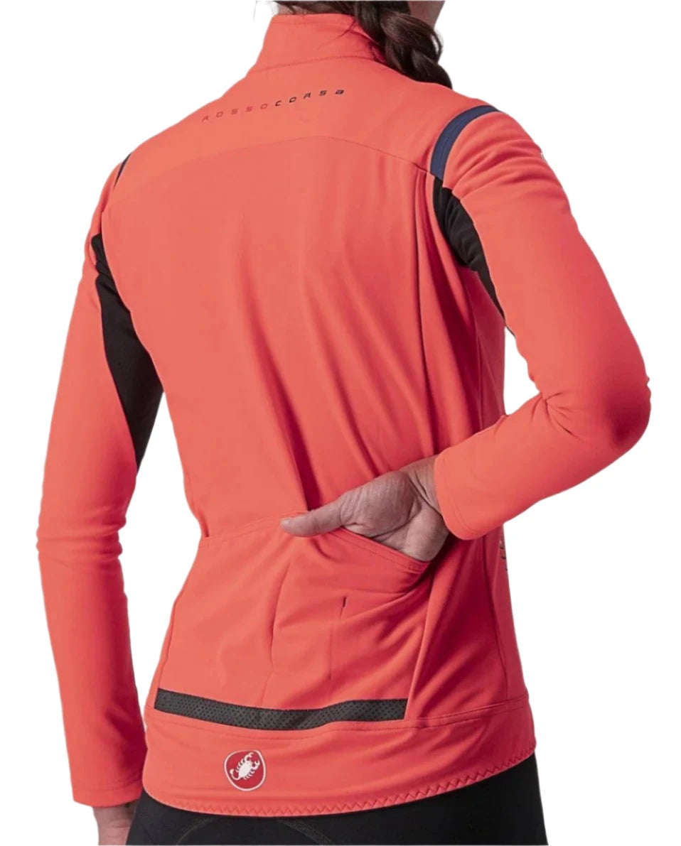 CASTELLI PERFETTO ROS WOMENS LONG SLEEVE BRILLIANT PINK BACK POCKET