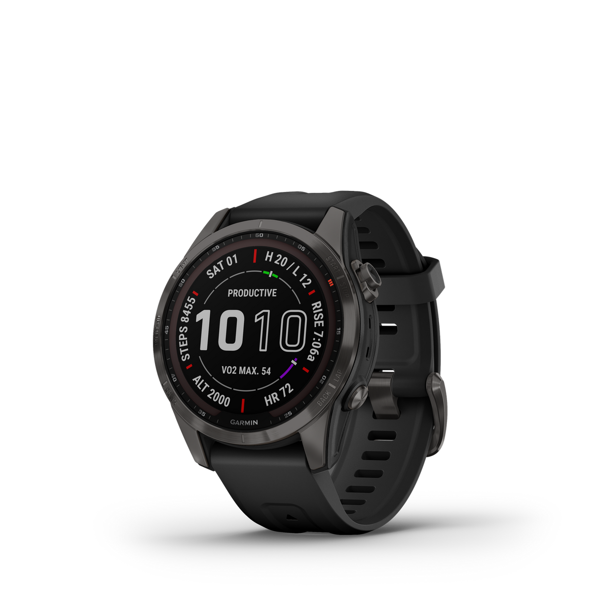 Garmin fenix 7S Sapphire Solar Carbon Gray DLC w/Black Band