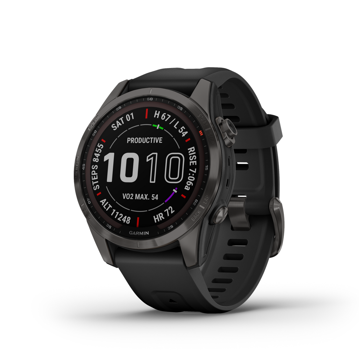 Garmin fenix 7S Sapphire Solar Carbon Gray DLC w/Black Band