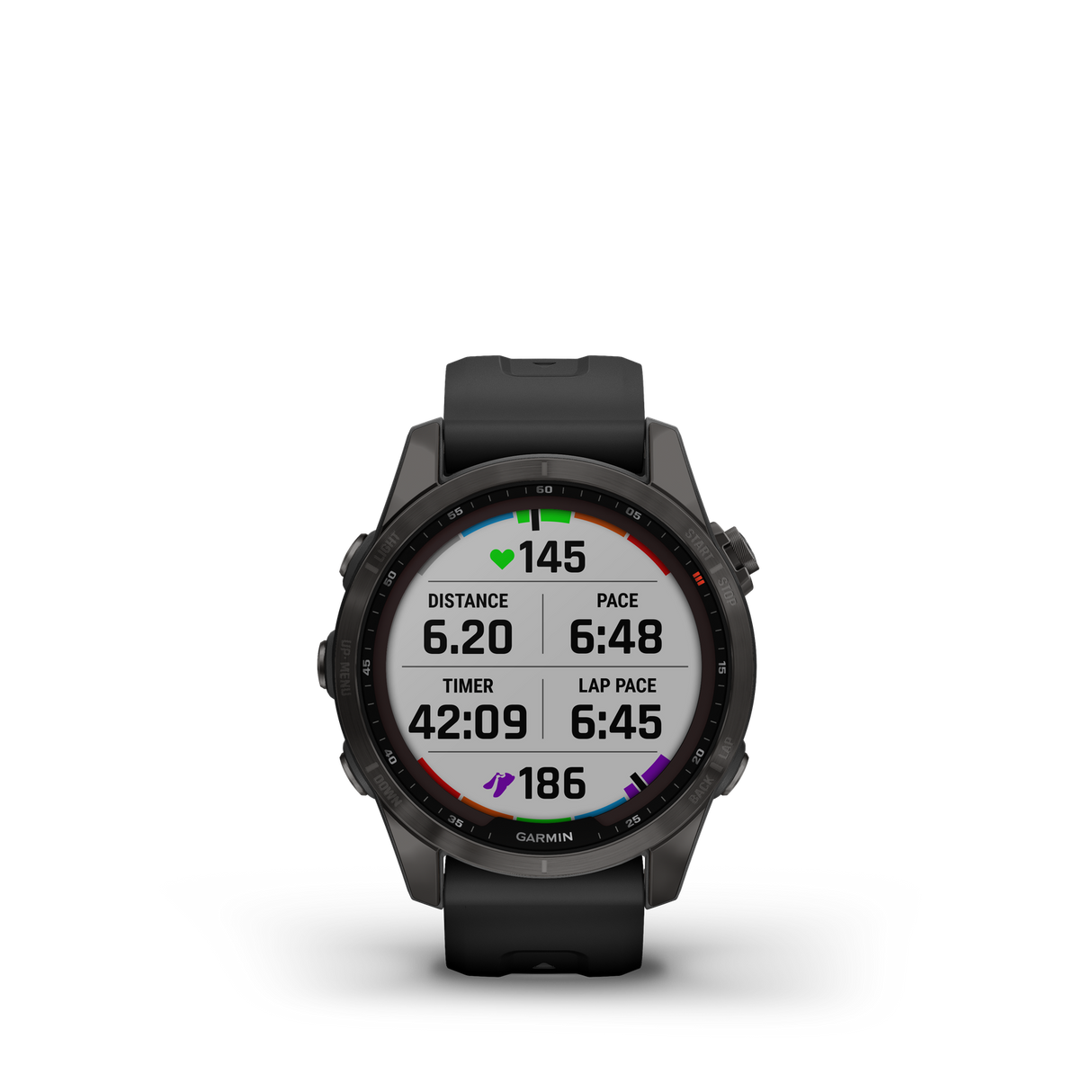 Garmin fenix 7S Sapphire Solar Carbon Gray DLC w/Black Band