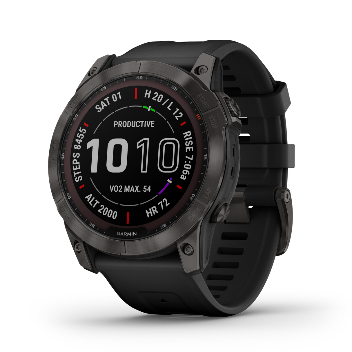 Garmin fenix 7X Sapphire Solar Carbon Gray DLC Ti w/Black Band