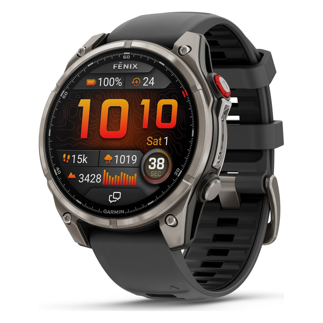 Garmin fenix 8 Pro 47mm AMOLED Sapphire Smartwatch - Titanium with Graphite/Black Band