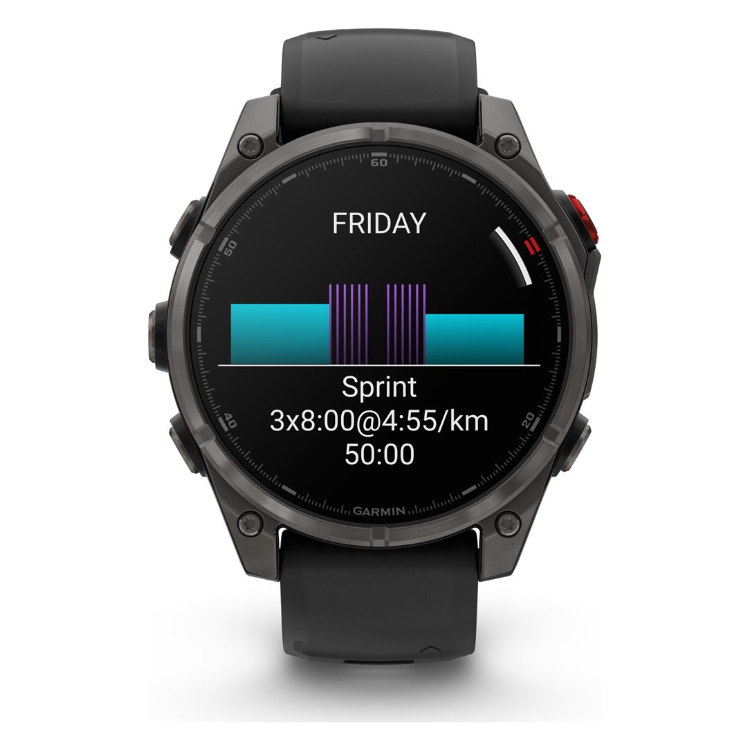 Garmin fenix 8 Pro 47mm AMOLED Sapphire Smartwatch - Titanium with Graphite/Black Band