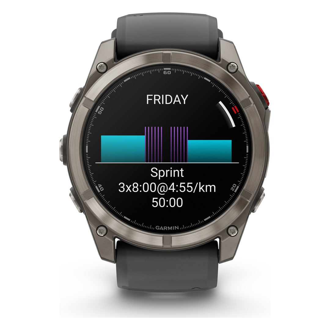Garmin fenix 8 Pro 51mm AMOLED Sapphire Smartwatch - Titanium with Graphite/Black Band
