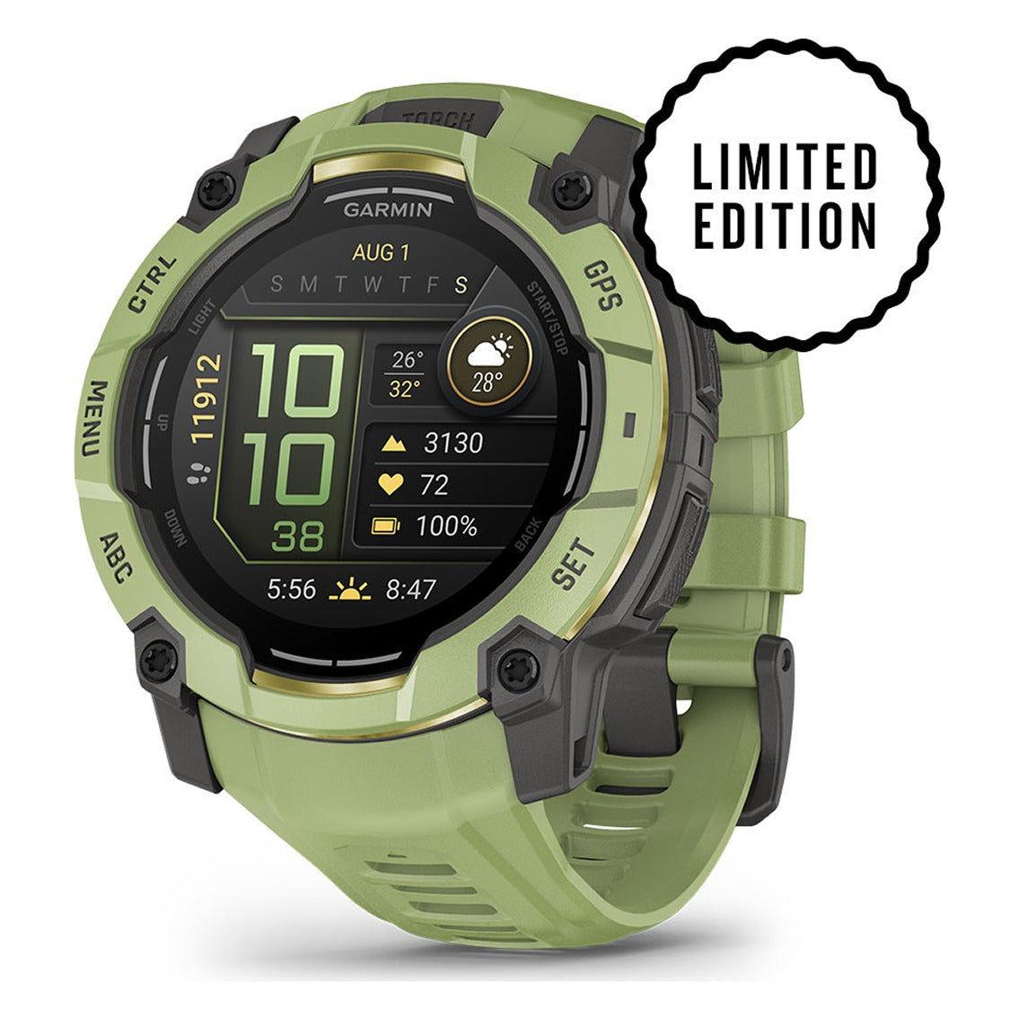 Garmin Instinct 3 50mm AMOLED Smartwatch - Fern Green