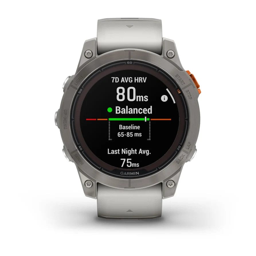 Garmin fenix 7 Pro Sapphire Solar Ed 47mm Ti w/Fog Gray and Ember Orange Band