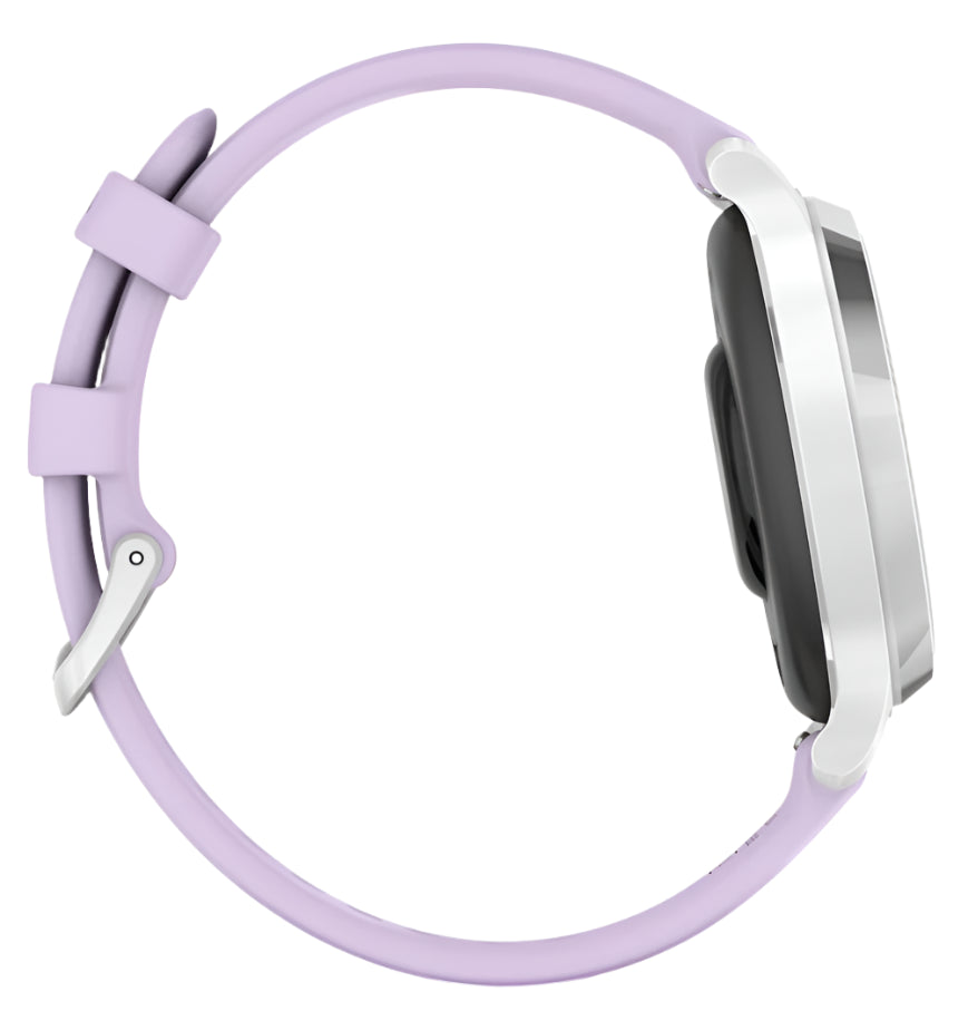 Garmin Lily 2 Active, Silver with Purple Jasmine Silicone Band