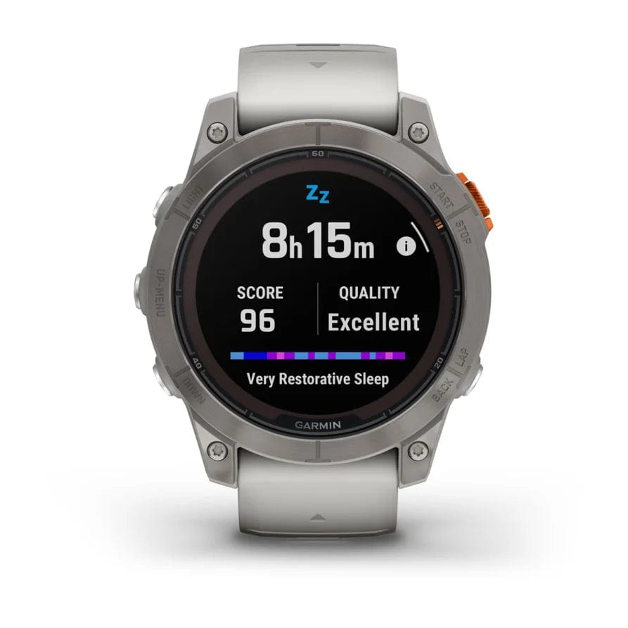 Garmin fenix 7 Pro Sapphire Solar Ed 47mm Ti w/Fog Gray and Ember Orange Band