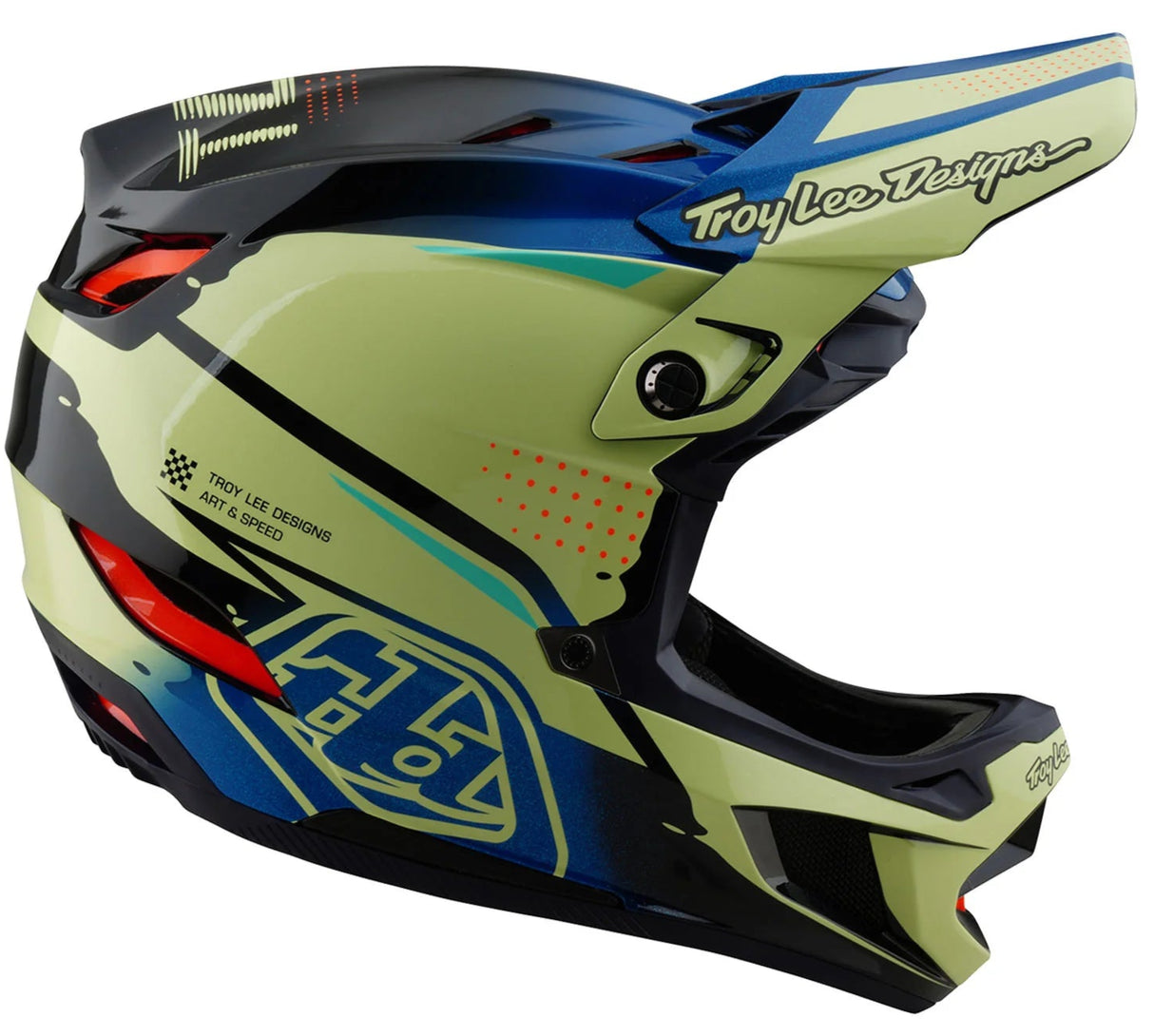 Troy Lee Designs D4 AS COMPOSITE HELMET DRIP GLO YELLOW
