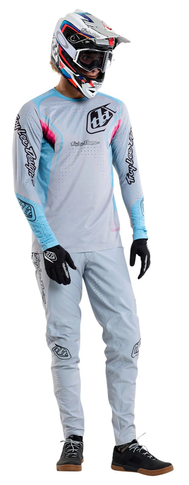 Troy Lee Designs SPRINT ULTRA PANT MONO CHALK SIDE FRONT FACING MODEL