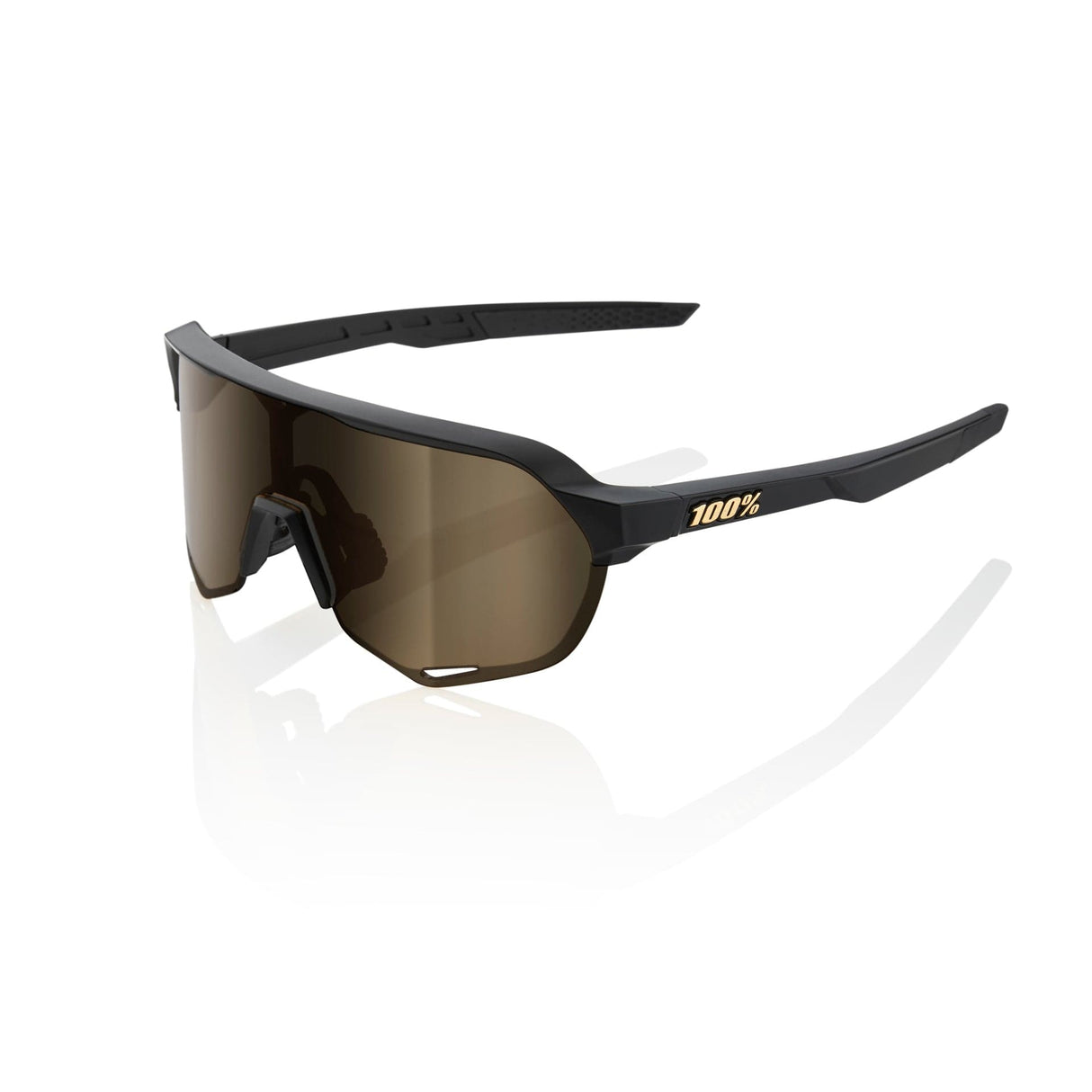 100 Percent 100% S2 Sunglasses - Matte Black/Soft Gold Mirror Lens Bike glasses