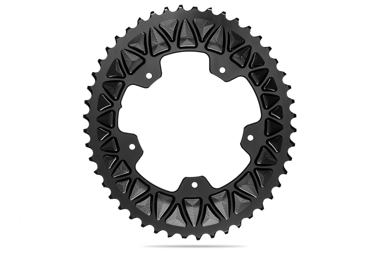 absoluteBLACK Oval PREMIUM Shimano 110BCD 5 Hole 2X Sub Compact Chainring Black / 48T