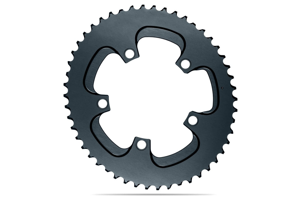 absoluteBLACK Oval SILVERLINE 110BCD 5 Hole (Non SRAM) 2X Chainring Grey / 52T