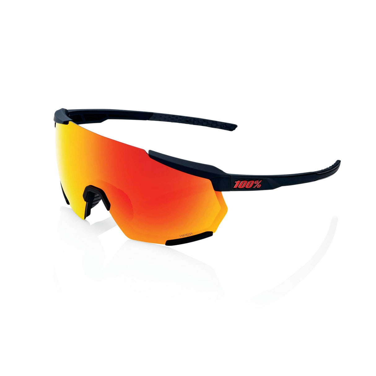100 Percent Racetrap 3.0 Sunglasses Soft Black/HiPER Red Lens