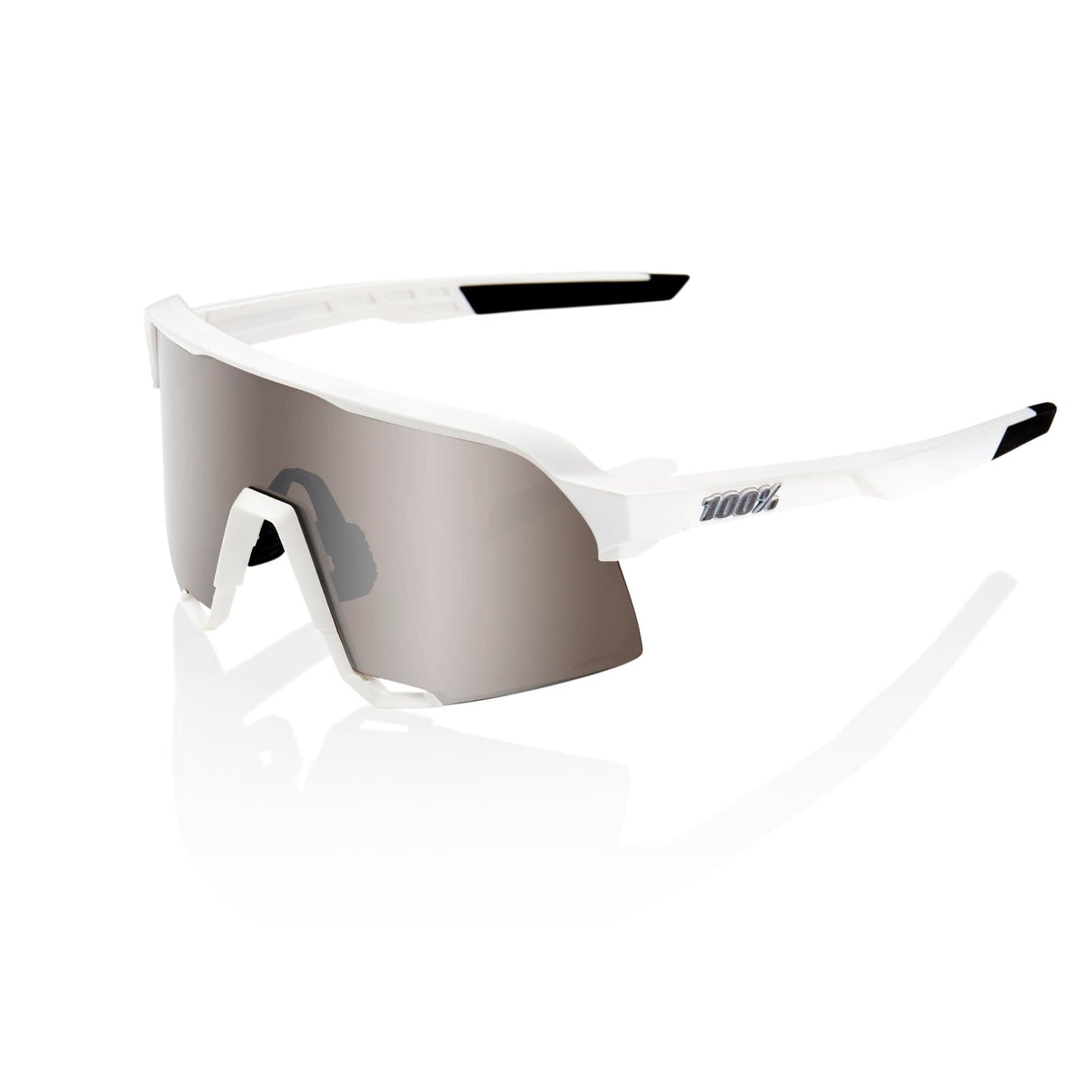 100 Percent Eyewear S3 - Matte White - HiPER Silver Mirror