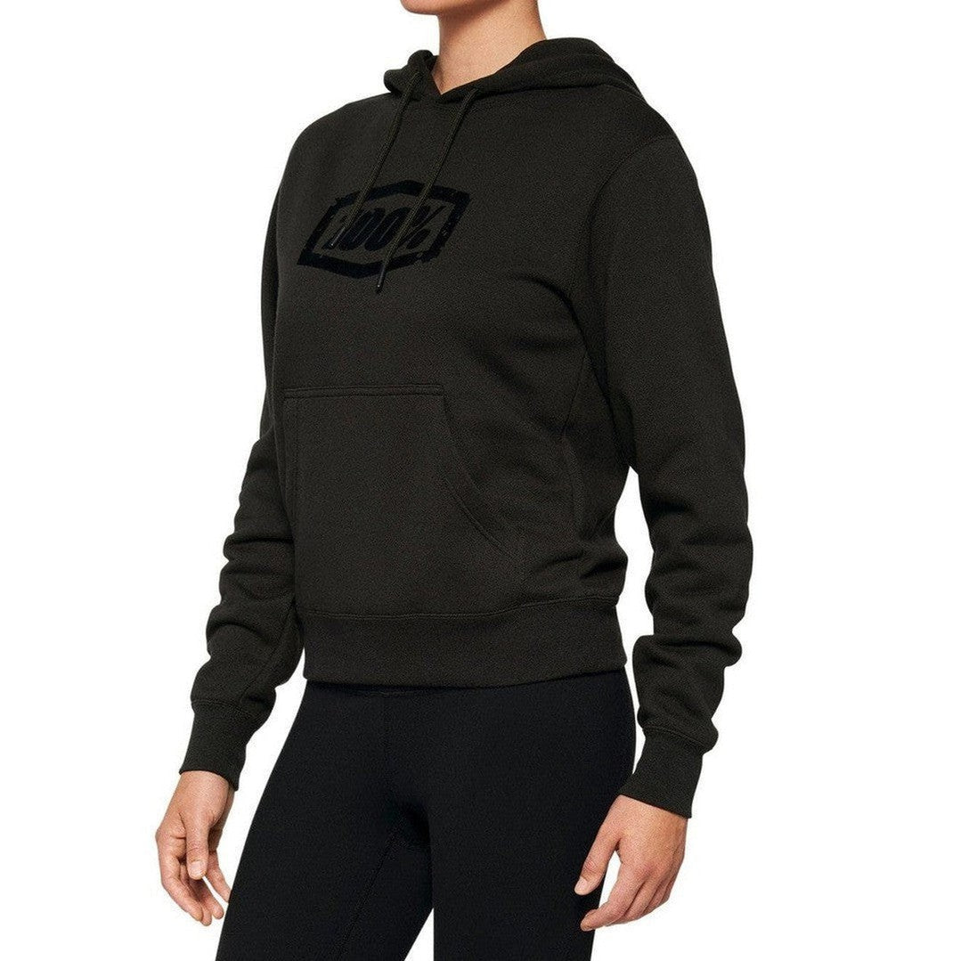100 Percent AVALANCHE Women's Pullover Hoodie Fleece Light Black