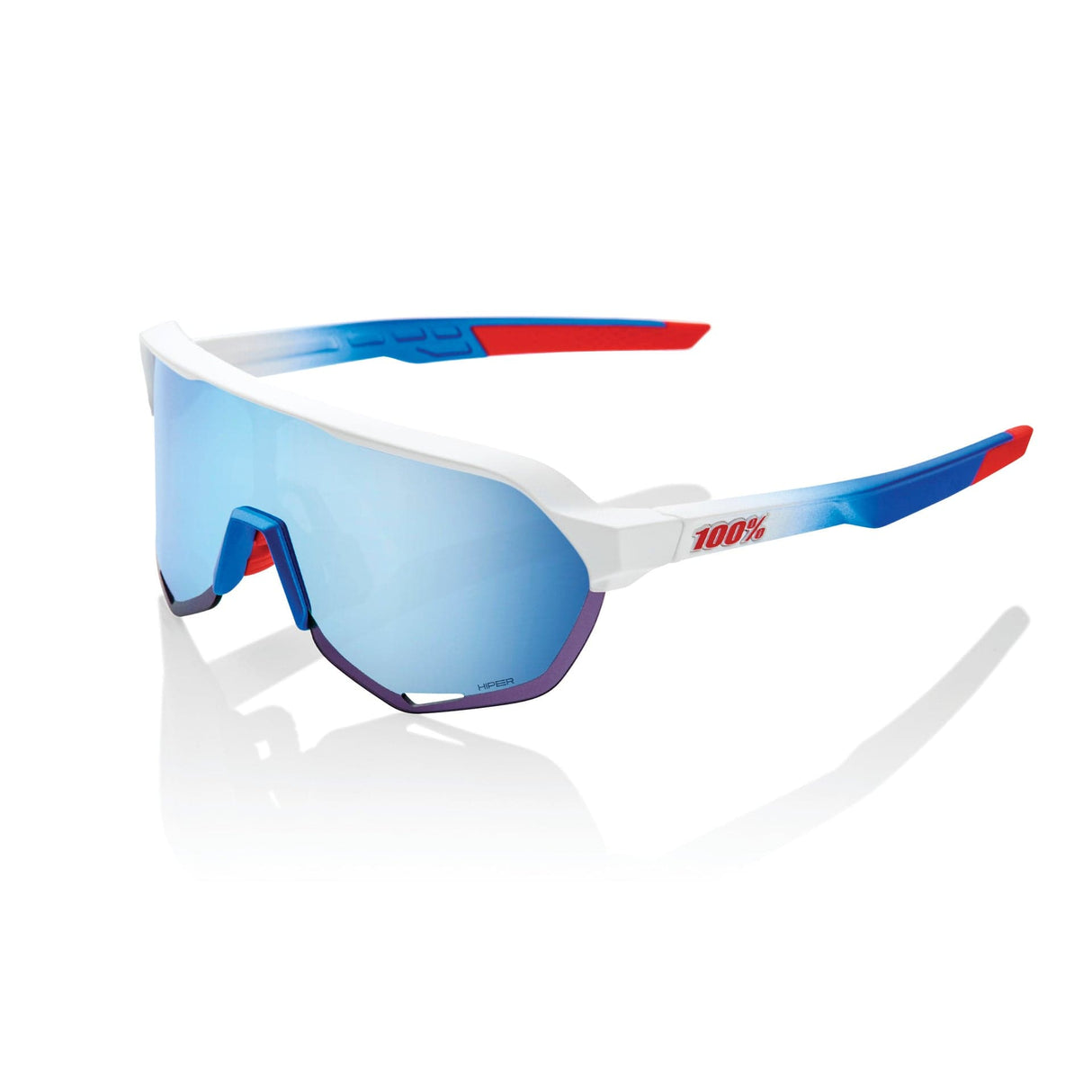 100 Percent Eyewear S2 - TotalEnergies Team White - HiPER Blue Mirror