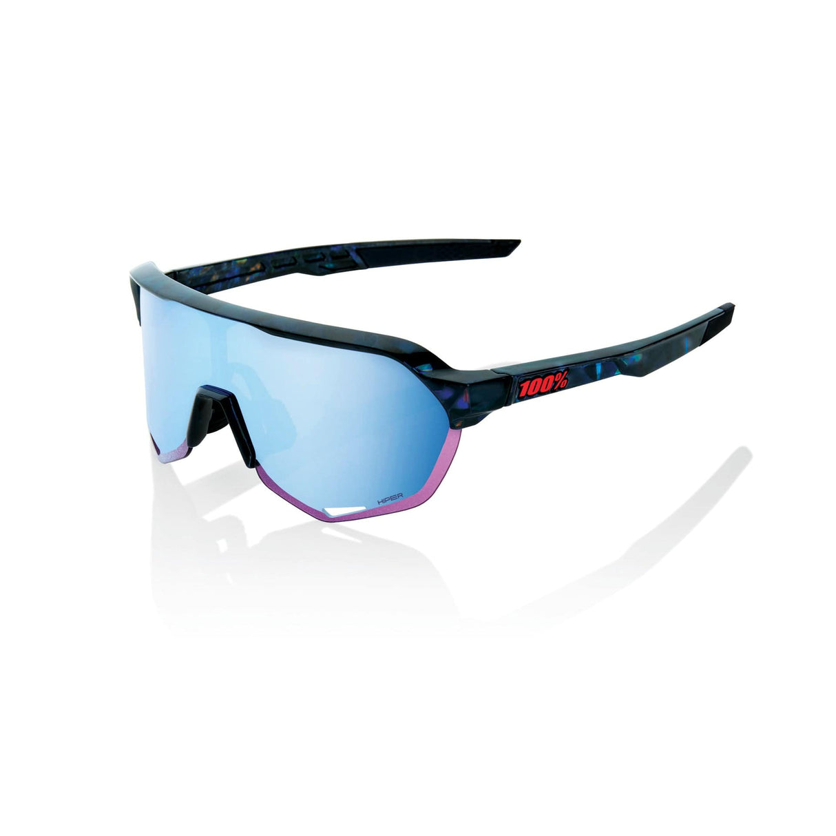 100 Percent Eyewear S2 - Black Holographic - HiPER Blue