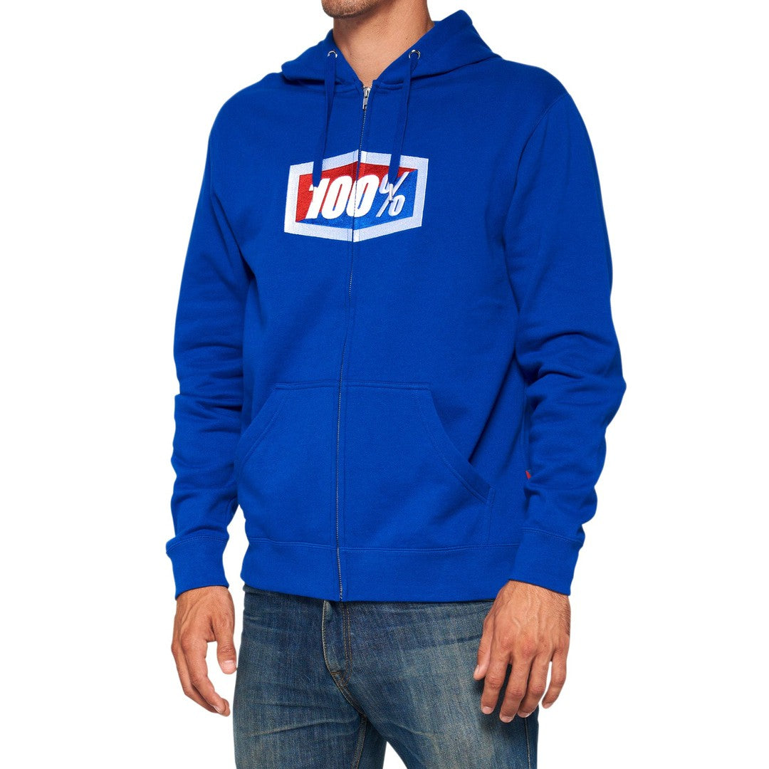 100 Percent OFFICIAL Fleece Zip Hoodie Royal