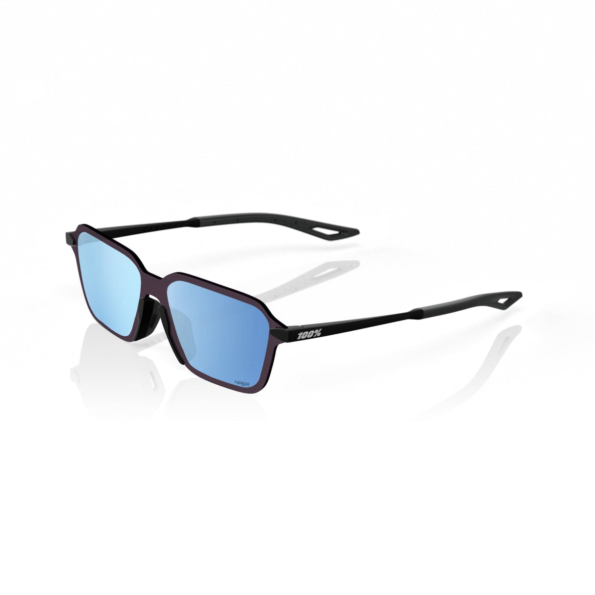100 Percent Eyewear LEGERE TRAP - Soft Tact Black - HiPER Blue Mirror