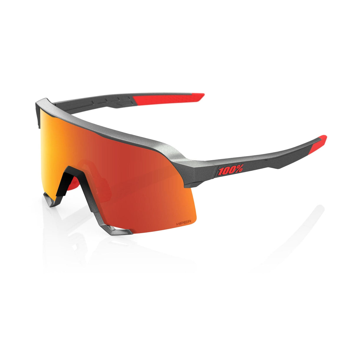 100 Percent Eyewear S3 - Matte Gunmetal - HiPER Red Mirror