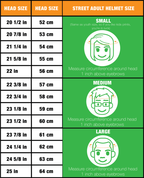 Nutcase Street MIPS Helmet Size Chart