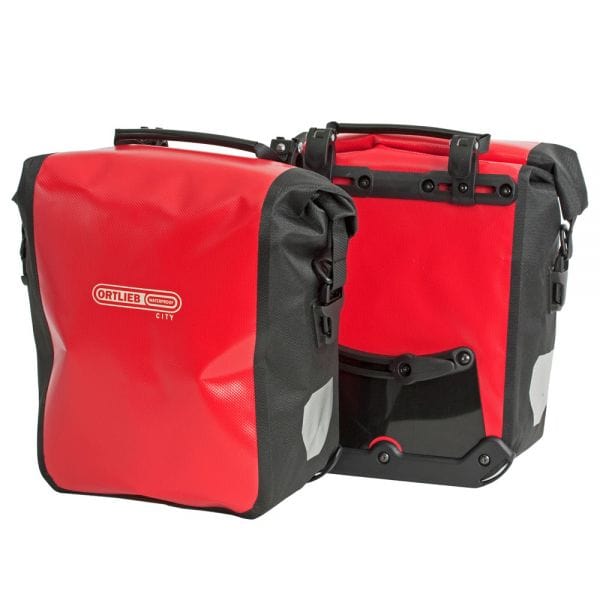 Ortlieb Sport Roller City QL1 Waterproof Pannier Bag Pair Red Black