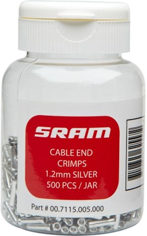 SRAM PitStop Gear Cable End Crimps 1.2mm Silver 500pc