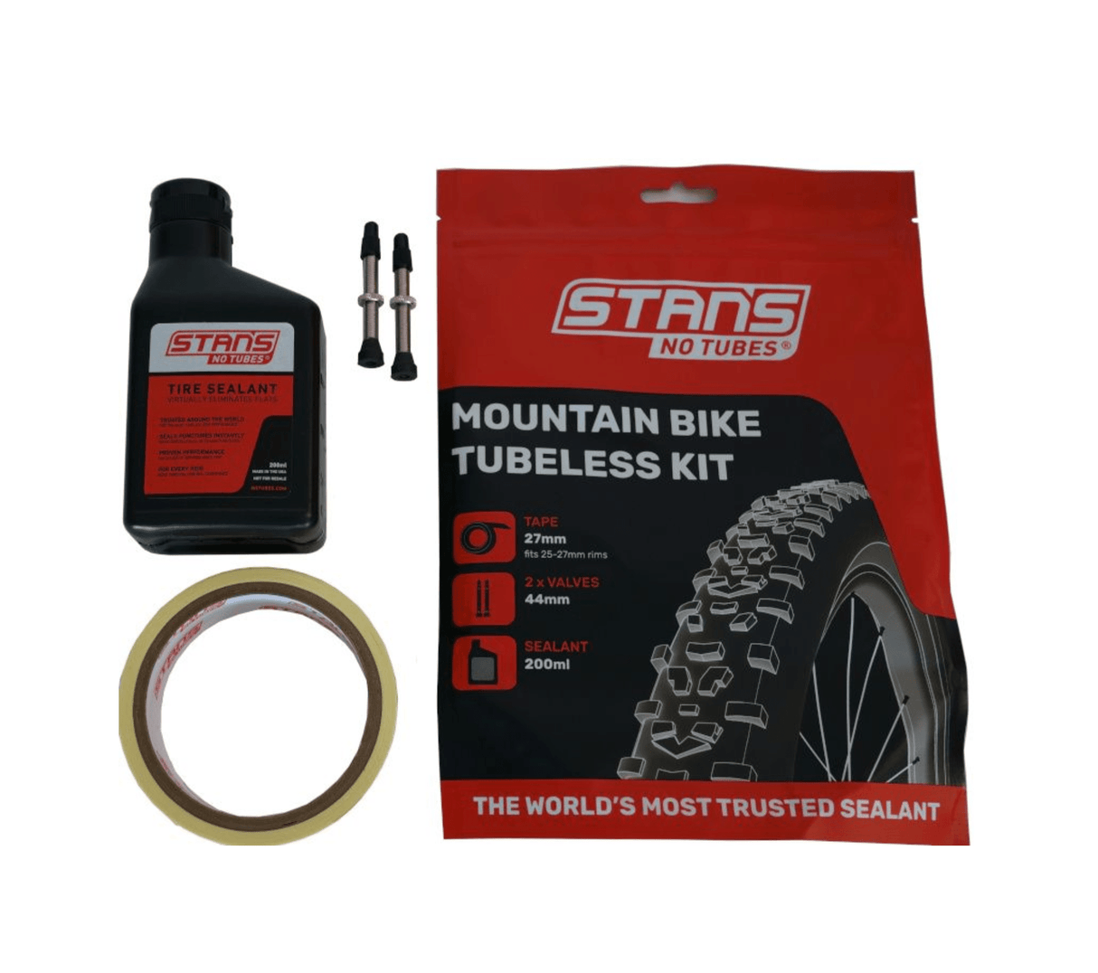 Stans NoTubes MTB Tubeless Kit 25mm Tape 44mm Valve