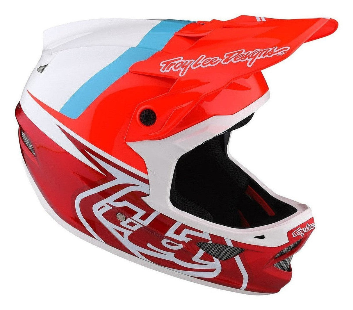 TLD D3 AS Fiberlite Helmet Slant Red Front Angle Right