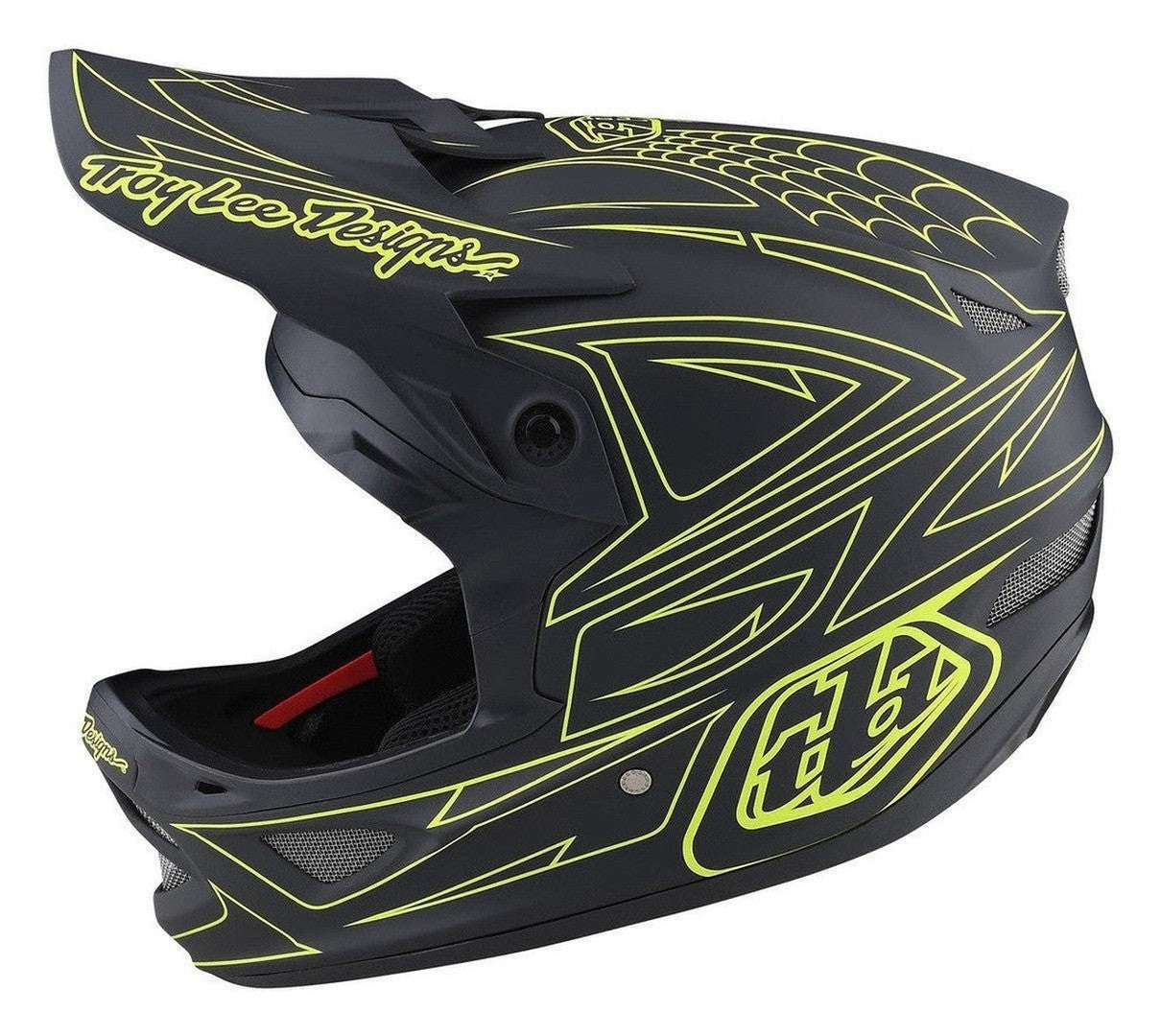 TLD D3 AS Fiberlite Helmet Spiderstripe Gray Yellow
