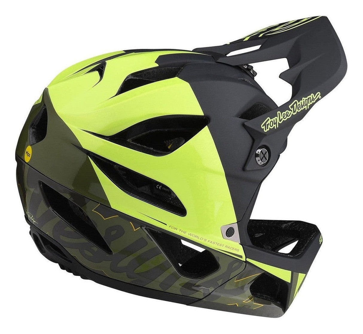 TLD Stage MIPS Helmet Nova Glow Yellow Back Angle Right
