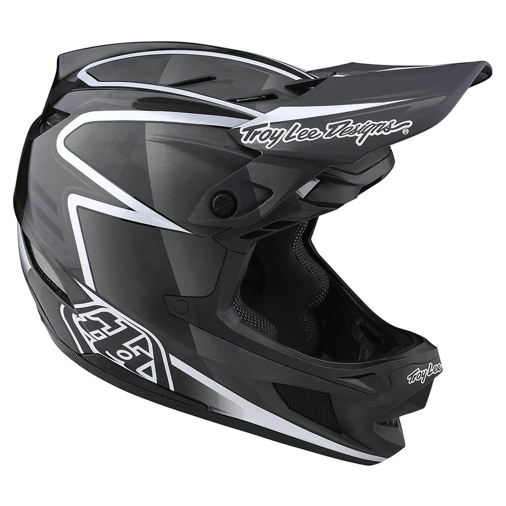Troy Lee Designs D4 Carbon Helmet - Lines Black/Gray