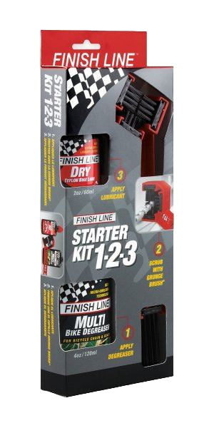 Finish Line Brush Kit with 4oz Degreaser & 2oz Lube