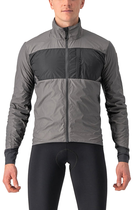 CASTELLI UNLIMITED PUFFY JACKET NICKEL GRAY/DARK GRAY FRONT 