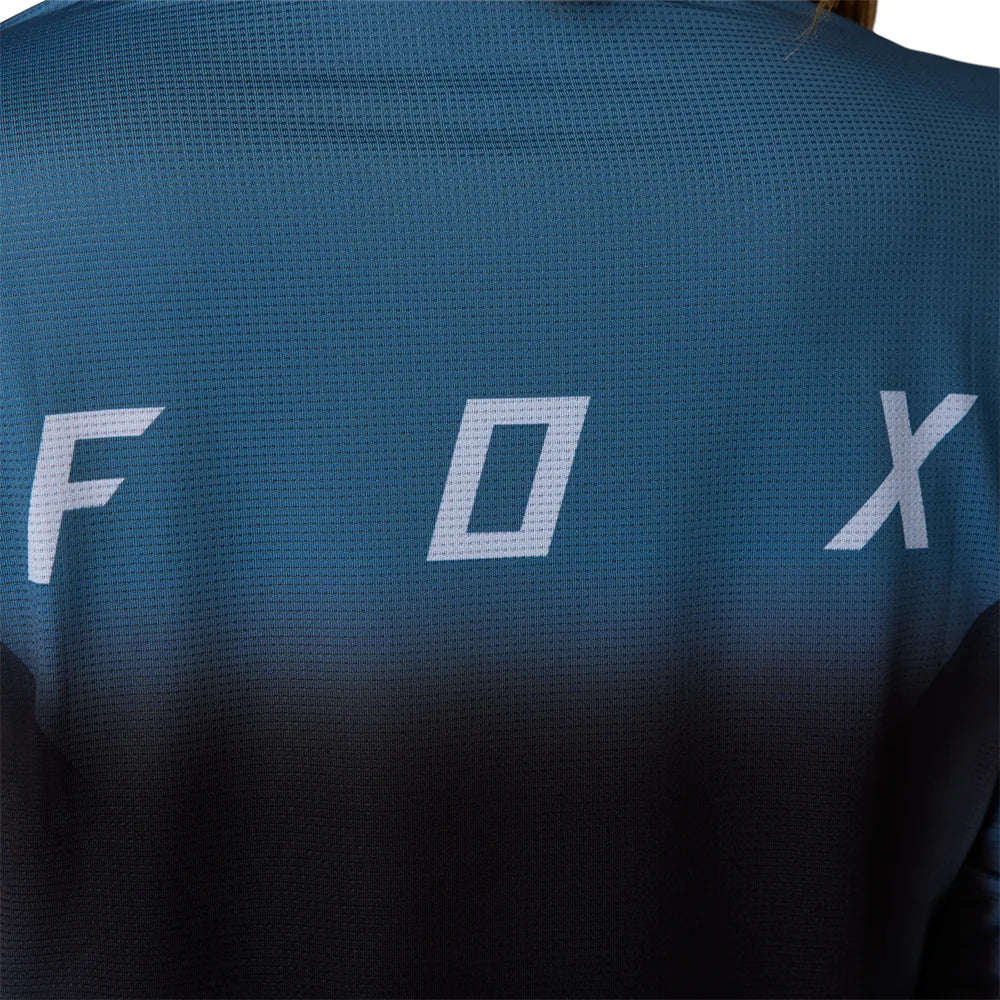 Fox WOMENS FLEXAIR LS JERSEY TS57 - Black Back Print Focused