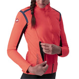 CASTELLI PERFETTO ROS WOMENS LONG SLEEVE BRILLIANT PINK SIDE POCKET