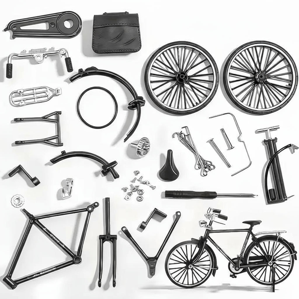 52pcs Alloy DIY Miniature Bicycle Model Kit Gift Set - Black [Limited Edition]