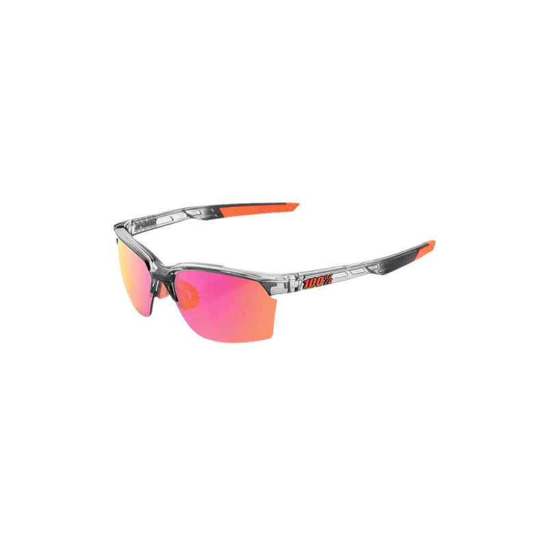 100 Percent Sportcoupe Sunglasses Crystal Smoke/Purple Mirror Lens