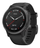 Garmin Fenix 6S Sapphire Carbon Gray DLC Smartwatch with Black Band