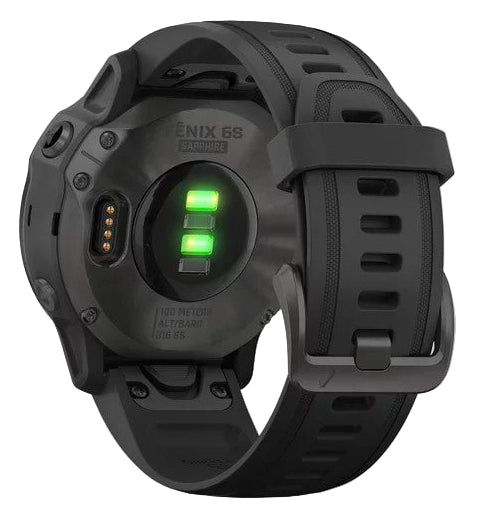 Garmin Fenix 6S Sapphire Carbon Gray DLC Smartwatch with Black Band