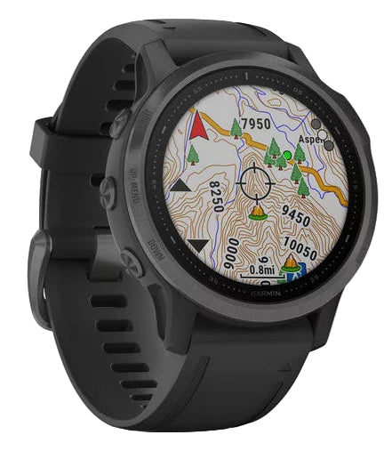 Garmin Fenix 6S Sapphire Carbon Gray DLC Smartwatch with Black Band