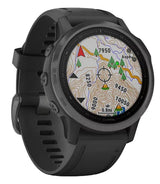 Garmin Fenix 6S Sapphire Carbon Gray DLC Smartwatch with Black Band