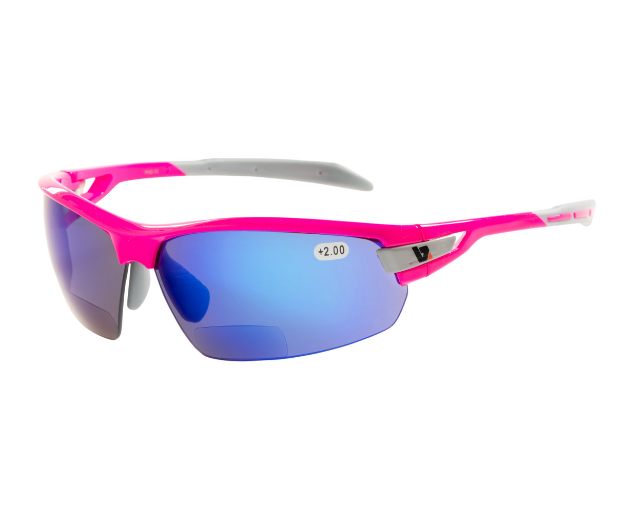BZ Optics PHO Bifocal Blue Mirrror Glasses Pink