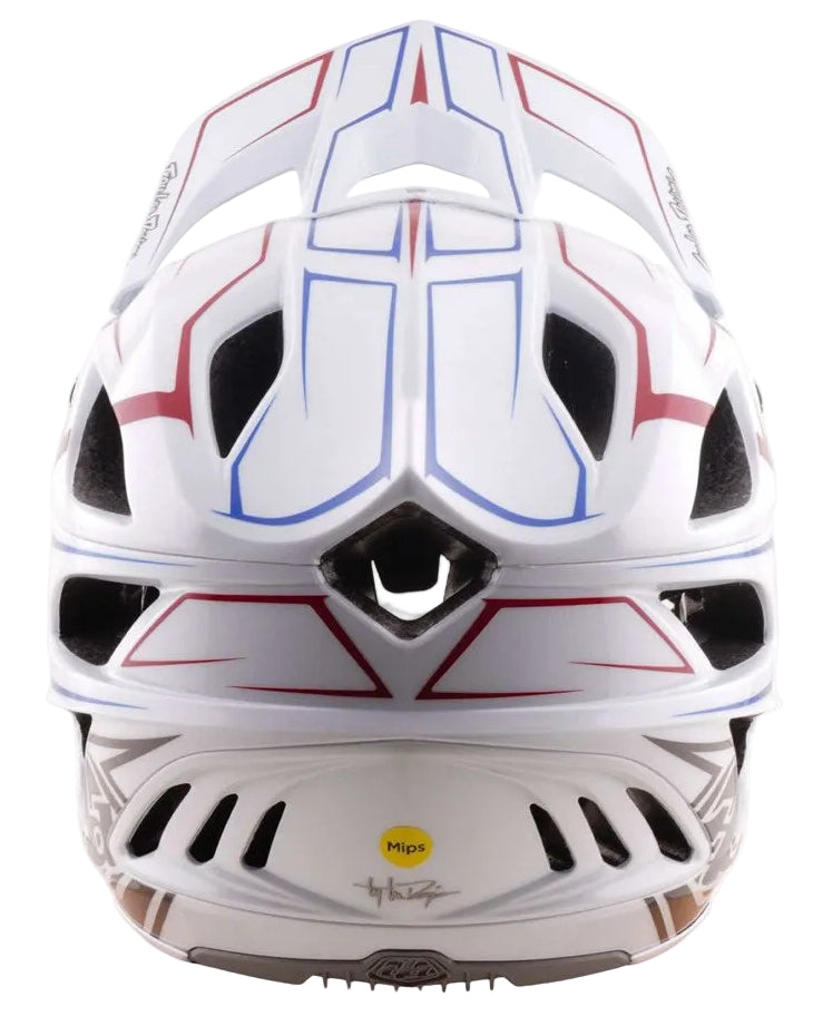Troy Lee Desgins 26.1 Stage Stunt MIPS Helmet Pinstripe White
