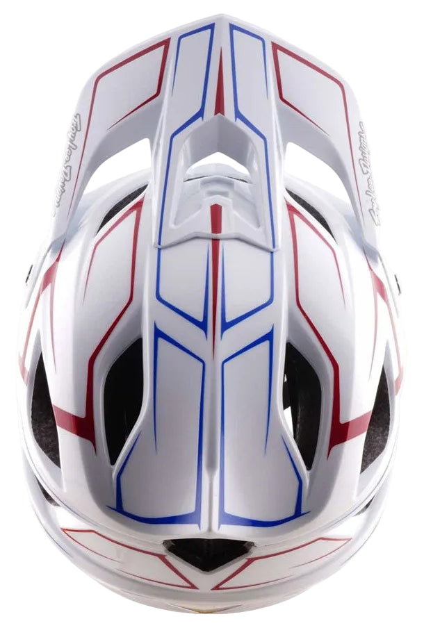 Troy Lee Desgins 26.1 Stage Stunt MIPS Helmet Pinstripe White