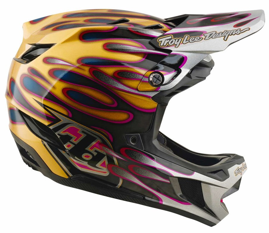 Troy Lee Designs D4 Carbon MIPS Helmet Overspray Gold/Black