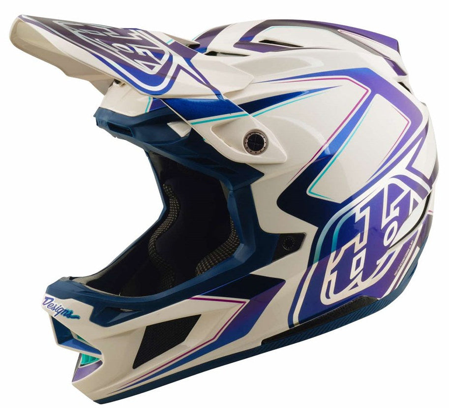 Troy Lee Designs D4 Composite MIPS Helmet Flared White/Indigo